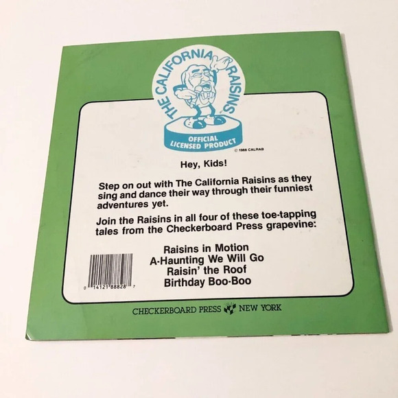 Vtg 1988 The California Raisins Raisins  In Motion A Flashback Book Paperback - Picture 16 of 16